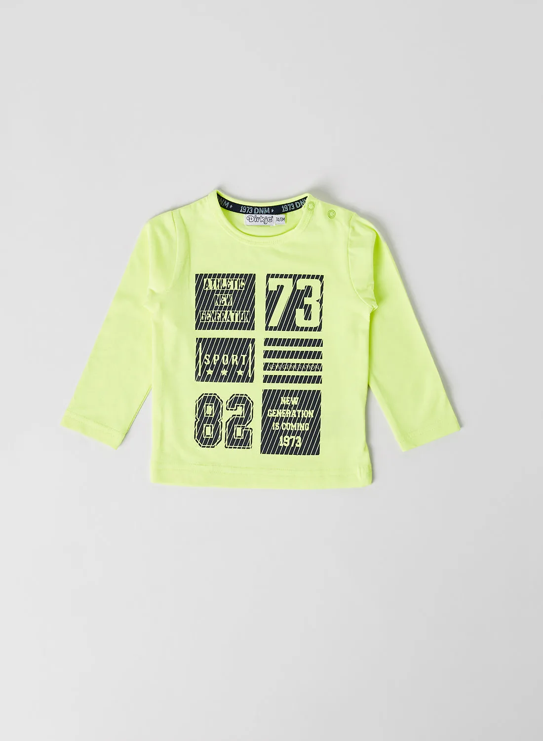 Dirkje Graphic Long Sleeve T-Shirt Neon yellow