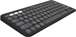 Logitech Pebble Keys 2 K380s, Multi-Device Bluetooth Wireless Keyboard with Customisable Shortcuts, Slim and Portable, Easy-Switch for Windows, macOS, iPadOS, Android, Chrome OS, ARA Layout - Graphite