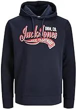 Jack & Jones Men's Sweat Hoodies Pullover Logo Design Long Sleeve Sweatshirt