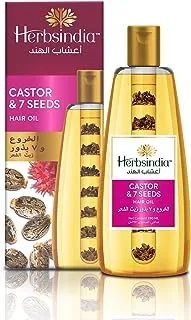 Herbsindia Castor & 7 Herbal Seeds Hair Oil With Nourish Tube | Thickens & Softens Hair | Silicone & Paraben Free | 280ml