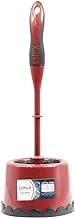 CEPILLO Toilet brush with holder set, Compact Round Design, Clears Clogged Toilets and drains, Ideal for Home & Office Use - Red/Black CP603…