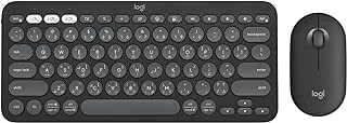 Logitech Pebble 2 Combo, Wireless Keyboard and Mouse, Quiet and Portable, Customisable, Logi Bolt, Bluetooth, Easy-Switch for Windows, macOS, iPadOS, Chrome, ARA Layout - Graphite