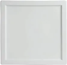 BARALEE PORCELIAN CERAMIC SIMPLE PLUS WHITE SQUARE PLATE, 091114A, 21 CM SHORT RIM (8 1/4