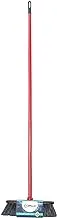 CEPILLO Indoor Floor Cleaning Broom With Rubber Bumper to protecting furniture, Long broomstick for easy brooming, Great use home, kitchen, office, lobby etc, RED, 1 SET, CP604