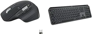 Logitech MX Keys S + MX Master 3S, Graphite - Performance Wireless Illuminated Keyboard and Mouse, Fluid typing, Fast Scrolling, Bluetooth, USB-C, Windows, Linux, Chrome, Mac - Arabic Layout