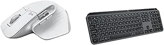 Logitech MX Keys S + MX Master 3S, Pale Grey - Performance Wireless Illuminated Keyboard and Mouse, Fluid typing, Fast Scrolling, Bluetooth, USB-C, Windows, Linux, Chrome, Mac - Arabic Layout