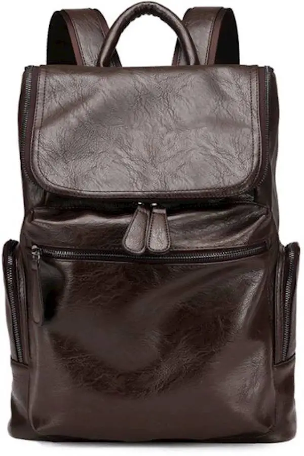 Generic Adjustable Polyester Shoulder Strap Men'S Backpack 30 X12X41Cm Brown