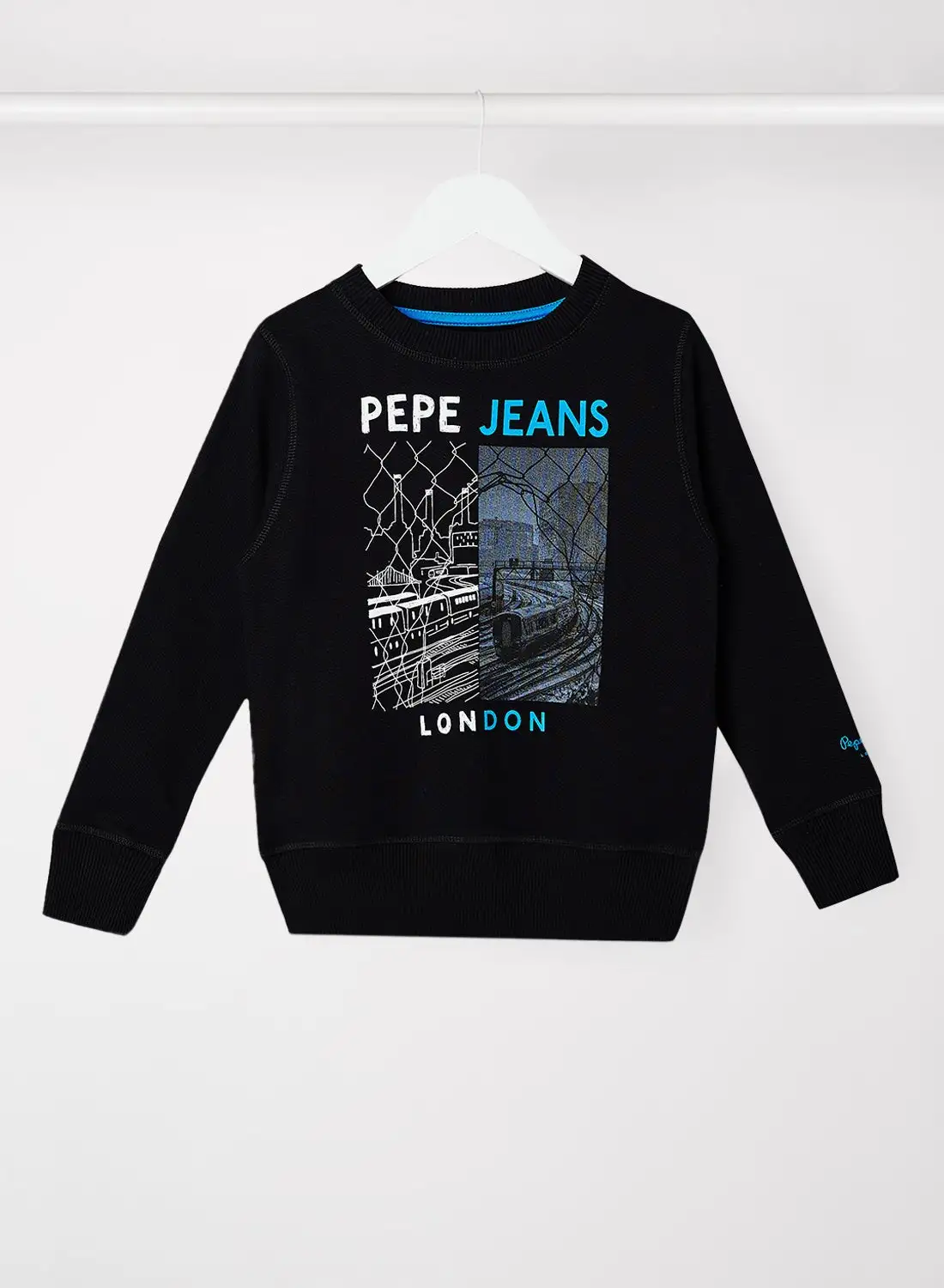 Pepe Jeans LONDON Kids/Teen Jonas Train Print Sweatshirt Black