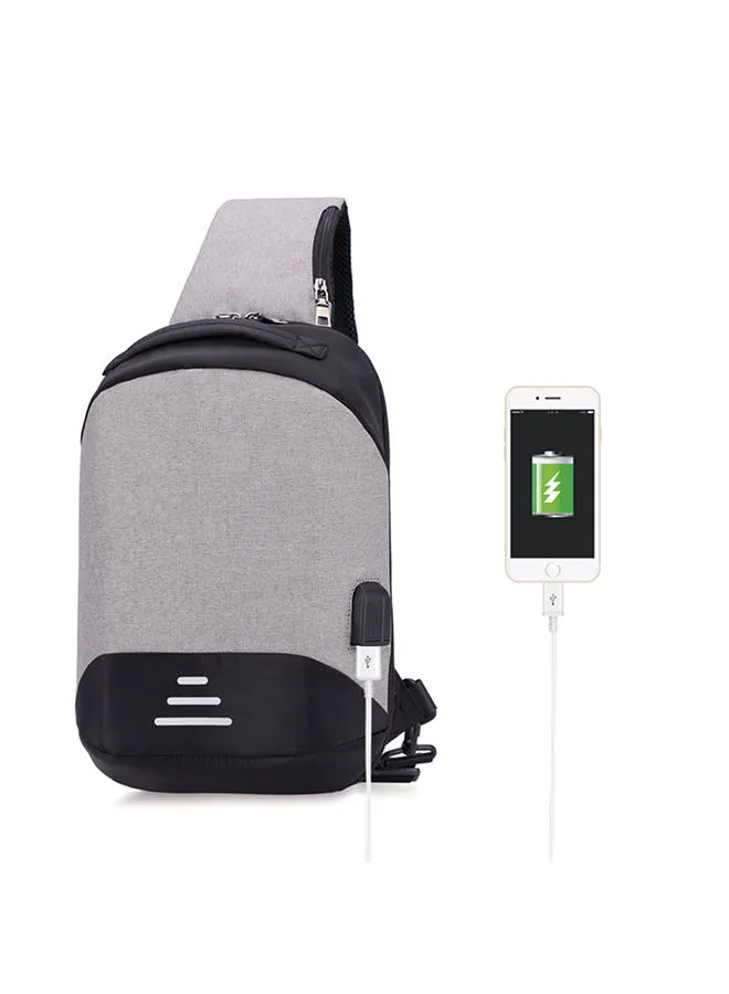 Generic Anti-Theft Travel Backpack With USB Charging Port Grey