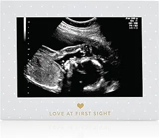 Pearhead Little Blossoms Love At First Sight Sonogram Picture Frame, Ultraound Pregnancy Keepsake, Gender-Neutral Nursery Décor For Baby Girl or Baby Boy, Polka Dot, 6.94x5.25x.75 Inch (Pack of 1)