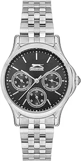 Slazenger Unisex Quartz Movement Watch, Multi Function Display and Metal Strap - SL.9.6569.4.01, Silver