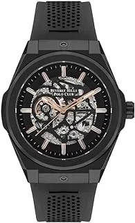Beverly Hills Polo Club Men's TY2189 Movement Watch, Automatic Display and Silicone Strap - BP3315X.061, Black