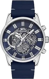 Slazenger Men's Quartz Movement Watch, Multi Function Display and Silicone Strap - SL.9.6514.2.02, Blue