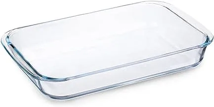 ECVV أدوات خبز زجاجية مستطيلة متوسطة الحجم شفافة | 13.5 × 8 بوصة |