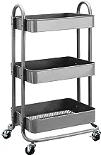 Amazon Basics 3-Tier Rolling Utility or Kitchen Cart - Charcoal