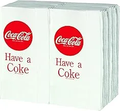 Tablecraft CC380 Coca-Cola Logo Printed Napkins, Full, Red