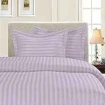 Elegant Comfort Best, Softest, Coziest 3-Piece Duvet Cover Sets! - 1500 Premier Hotel Quality Luxurious Wrinkle Resistant 3-Piece Damask Stripe Duvet Cover Set, Full/Queen, Lavender/Lilac