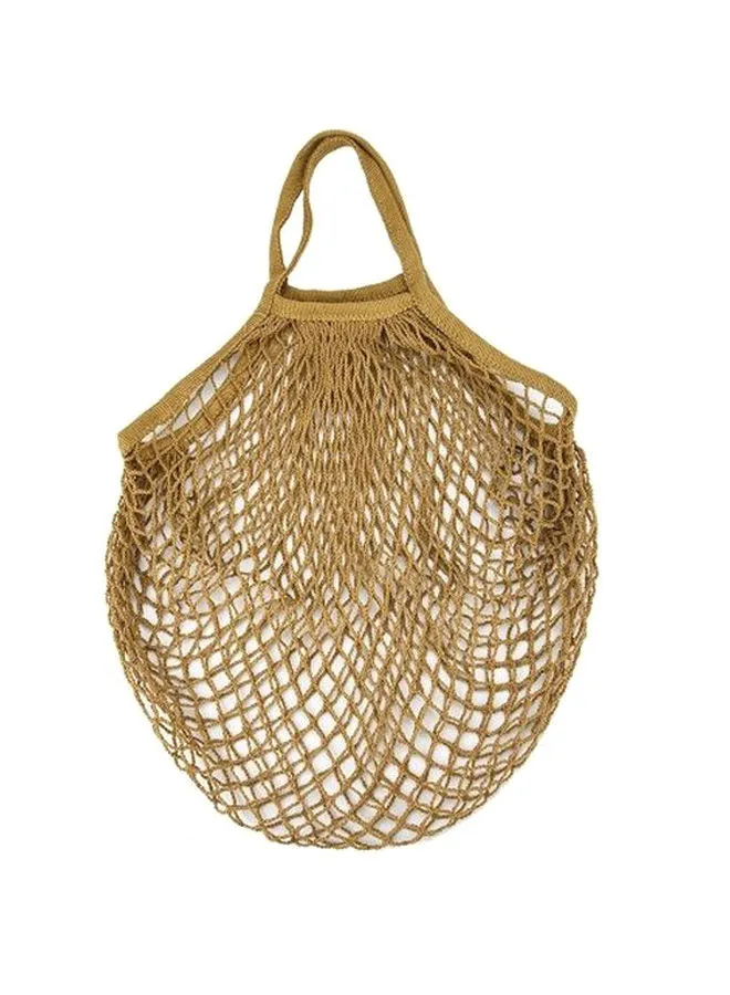 Generic Mesh Net String Shopping Tote Bag Khaki