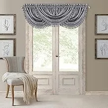 Elrene Home Fashions 20863ELR Antonia Blackout Rod Pocket/Back Tab Window Curtain Panel,Silver,Valance