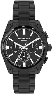 Lee Cooper Men's Quartz Movement Watch, Multi Function Display and Metal Strap - LC07513.650, Black