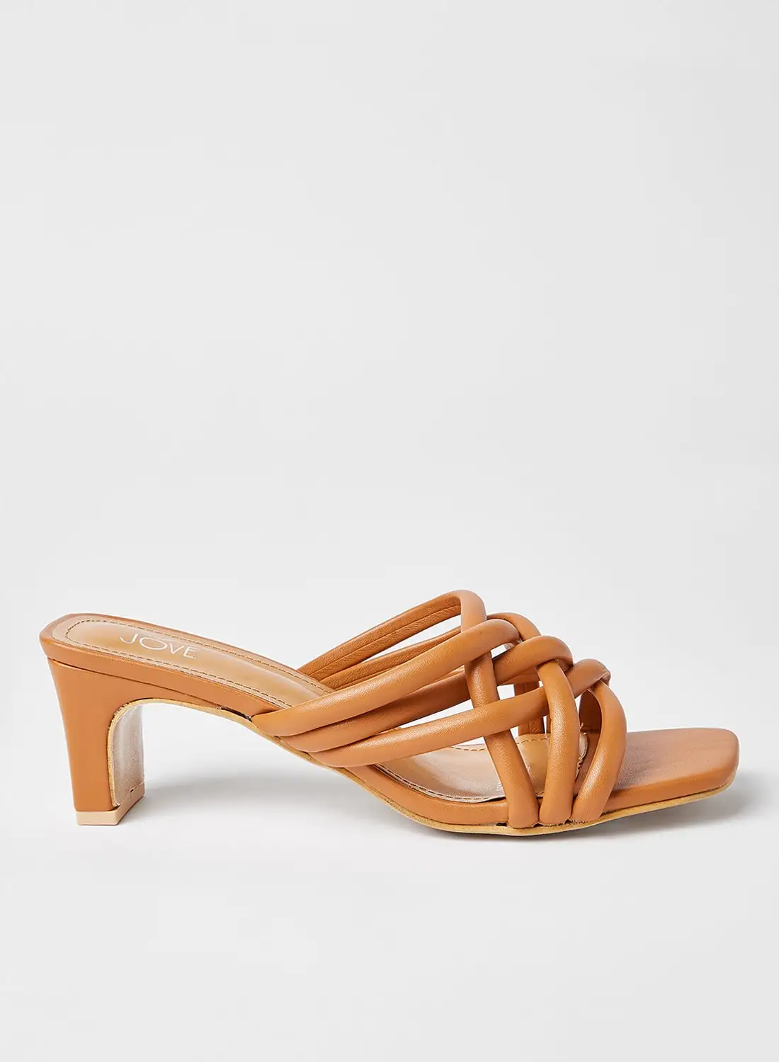 Jove Fashionable Heeled Sandals Orange Tan