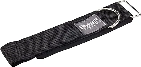 Power Systems Padded Nylon Ankle and Wrist Strap, Strength Training Attachment for Cable Machines or Resistance Bands, Black (50760)