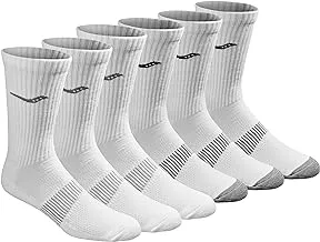 Saucony Men's Mesh Ventilating Comfort Fit Performance Crew Socks, 3, 6, 12 Pairs, L-xl Running Socks
