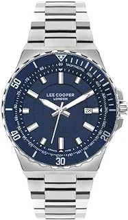 Lee Cooper Men's PE932 Movement Watch, Multi Function Display and Metal Strap - LC07622.390, Silver