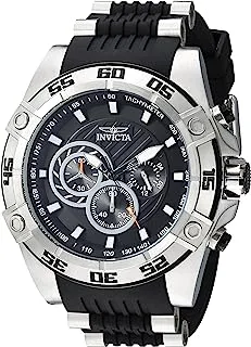 Invicta Men's 25505 Speedway Analog Display Quartz Black Watch, Stainless Steel, Chronograph