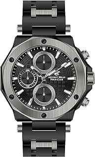 Beverly Hills Polo Club Men's Quartz Movement Watch, Chronograph Display and Silicone Strap - BP3152X.651, Black