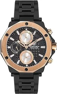 Beverly Hills Polo Club Men's Quartz Movement Watch, Chronograph Display and Silicone Strap - BP3152X.851, Black