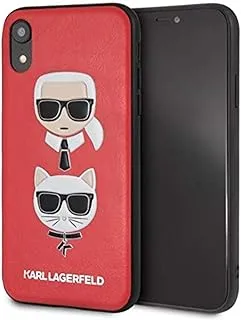CG MOBILE Karl Lagerfeld Embossed PU Hard Case Karl and Choupette Compatible with iPhone Xr - Red