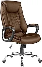 High and low back swivel leather chair with steel base