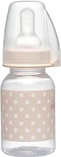 nip Trendy PP Bottle, round teat (s), 125 ml, 0M+, made in Germany, Dots Peach