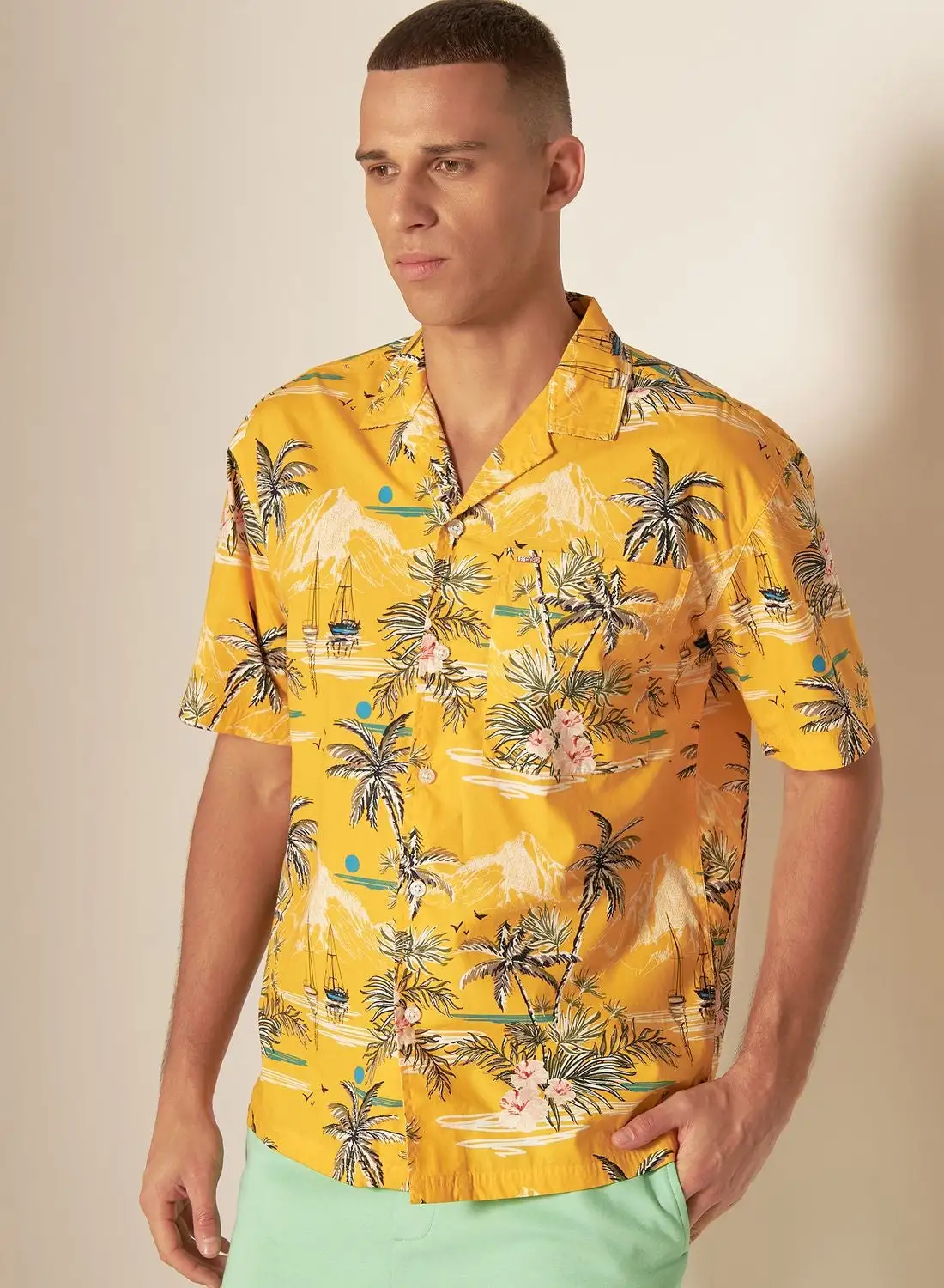 Lee Cooper Floral Print Relaxed Shirt