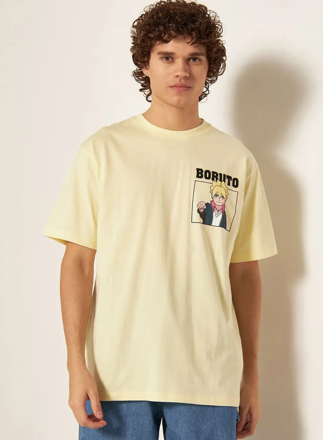 SP Characters Boruto Print Crew Neck T-Shirt