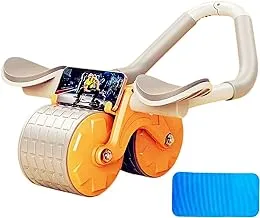 عجلة دوارة لتمارين البطن من بيمر - مدرب القوة الأساسية، معدات تمارين البطن، تصميم مزدوج العجلات، أداة تمرين اللياقة البدنية المنزلية لعضلات البطن، الأساسية