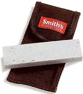 Smith's MP4L Arkansas Stone – 4 Inch – Medium 600 Grit – Fabric Pouch Included – Sharpens Large and Small Knives – Sharpening Stone