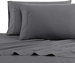 Nautica - Twin Sheet Set, Cotton Percale Bedding Set, Crisp & Cool, Lightweight & Breathable (Whale Grey, Twin)