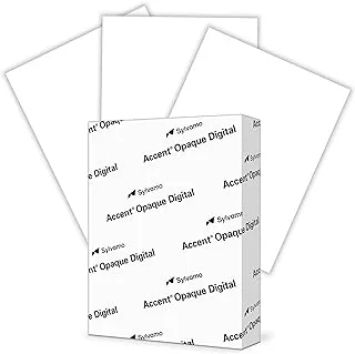 Accent Opaque White Cardstock Paper, 65lb Cover, 176 gsm, 8.5 x 11 card stock, 1 Ream / 250 Sheets, Medium Weight Cardstock with Super Smooth Finish, 121939R, White