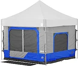 E-Z UP Camping Cube 6.4, Converts 10' Straight Leg Canopy into Camping Tent, Royal Blue (Canopy/Shelter NOT included), Large