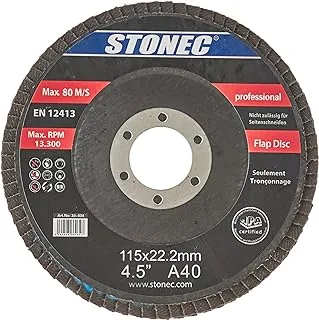 Stonec Grit 40 Flap Disc, 115mm x 22.22mm Size