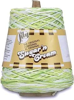 Lily Sugar'n Cream Cotton Cone Yarn, 14 oz, Key Lime Pie Ombre, 1 Cone