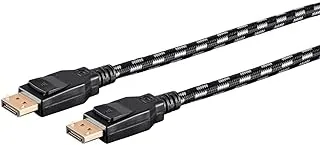 كابل Monoprice Braided DisplayPort 1.4 - 10 أقدام - رمادي، قادر على تصميم الجرافيك وجدران التلفزيون وألعاب الكمبيوتر الشخصي بدقة 8K