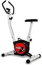 SPARNOD FITNESS Upright Exercise Bike for home gym - LCD Display, Height Adjustable Seat, Compact design - Perfect Cardio Exercise Cycle Machine for Small Spaces (DIY Installation)
