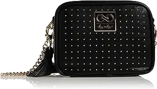 Chelsea + Cole for Itzy Ritzy Crossbody Diaper Bag - Includes 6 Pockets, Changing Pad & Tassel; Black with Sweetheart Print