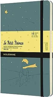 Moleskine إصدار محدود من Le Petit Prince 18 شهرًا 2021-2022 مخطط أسبوعي، غطاء صلب، كبير (5 بوصة × 8.25 بوصة)، ورود