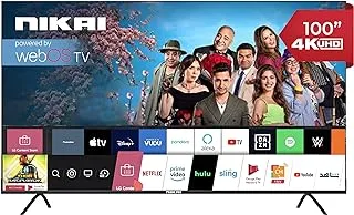 Nikai 100 Inch Ultra HD Smart TV 4k HDR WebOS Built in WiFi DLNA, Dolby Digital, Dual Remote-Voice Controlled