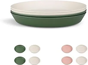 Citron- Unbreakable Plates Set of 4 | 100% Organic | Reusable, Biodegradable, Environment friendly, & Unbreakable- Green/Cream