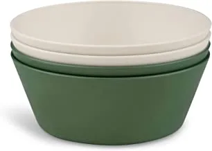 Citron- Unbreakable Bowls Set of 4 | 100% Organic | Reusable, Biodegradable, Environment friendly, & Unbreakable- Green/Cream